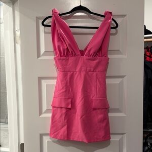Pink Sleeveless Mini Dress